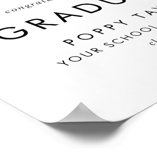 Chic Typografy Herzlichen Glückwunsch Graduate Poster (Ecke)