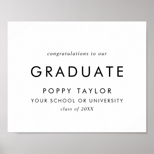 Chic Typografy Herzlichen Glückwunsch Graduate Poster (Vorne)