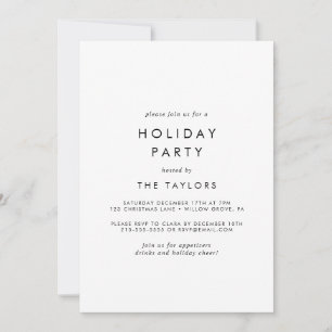 Chic Typografy Holiday Party Einladung