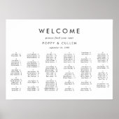 Chic Typografy Horizontal Seating Chart Poster (Vorne)