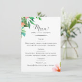 Chic Typografy Island Floral Wedding Menükarte (Stehend Vorderseite)