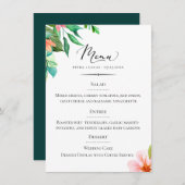 Chic Typografy Island Floral Wedding Menükarte (Vorne/Hinten)