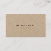Chic Typografy Kraft Paper Business Card Visitenkarte (Vorderseite)