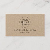 Chic Typografy Kraft Paper Logo und QR Code Visitenkarte (Vorderseite)