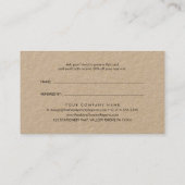 Chic Typografy Kraft Reader a Friend Business Logo Empfehlungskarte (Rückseite)