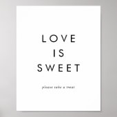 Chic Typografy Liebe ist süßes Hochzeitszeichen Poster (Vorne)