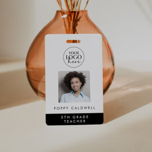 Chic Typografy Logo Foto Mitarbeiter oder Lehrer I Ausweis