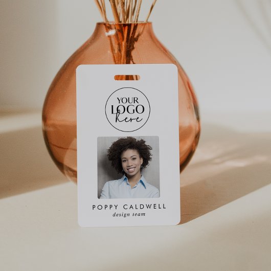 Chic Typografy Logo Foto QR Code Business-ID Ausweis