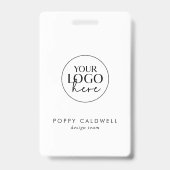 Chic Typografy Logo QR Code Mitarbeiter ID Card Ausweis (Front)