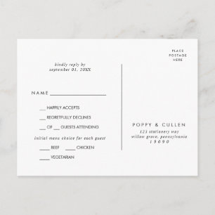 Chic Typografy Menü Auswahl UAWG Postkarte