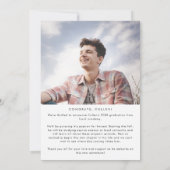 Chic Typografy Message and Foto Abschluss Ankündigung (Rückseite)