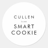 Chic Typografy One Smart Cookie Abschluss Gefallen Runder Aufkleber (Vorderseite)