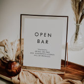 Chic Typografy Open Bar Sign Poster