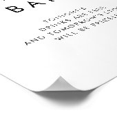 Chic Typografy Open Bar Sign Poster (Ecke)