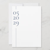 Chic Typografy Periwinkle Blue Wedding Einladung (Rückseite)