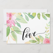 Chic Typografy Pink Boho Wasserfarbe Blume Save The Date (Rückseite)