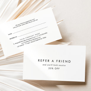 Chic Typografy Refer a Friend Empfehlungskarte