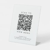 Chic Typografy Restaurant Menü QR Code Sockelschild (Vorderseite)