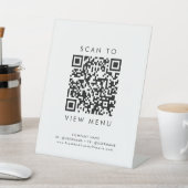 Chic Typografy Restaurant Menü QR Code Sockelschild (In SItu)
