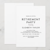 Chic Typografy Retirement Party Einladung (Vorne/Hinten)