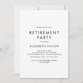 Chic Typografy Retirement Party Einladung