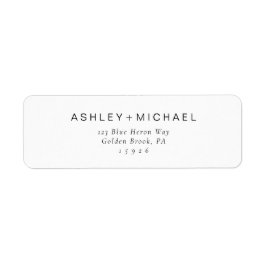 Chic Typografy Return Address Label Black & White