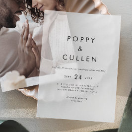 Chic Typografy Rustic Modern Boho Simple Wedding Pergament Einladungen