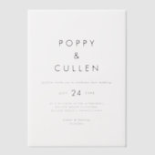Chic Typografy Rustic Modern Boho Simple Wedding Pergament Einladungen (Vorderseite)