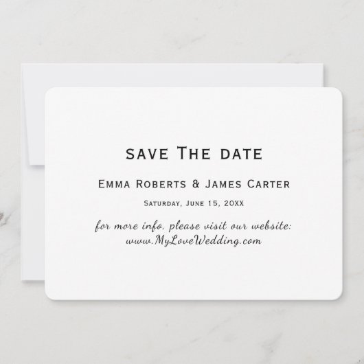 Chic Typografy Save the Date Card (Vorderseite)