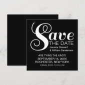 Chic Typografy Save the Date einladen, Black (Vorne/Hinten)
