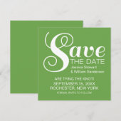 Chic Typografy Save the Date einladen, Green (Vorne/Hinten)