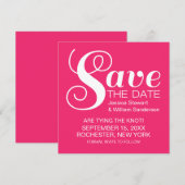 Chic Typografy Save the Date einladen, Pink (Vorne/Hinten)