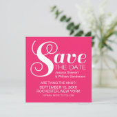 Chic Typografy Save the Date einladen, Pink (Stehend Vorderseite)