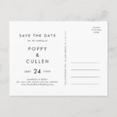 Chic Typografy Save the Date Einladungspostkarte (Rückseite)