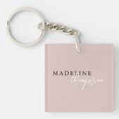 Chic Typografy Script Boho Pale Pink Beige Girly Schlüsselanhänger (Vorderseite)