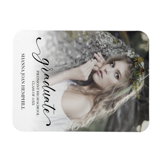 Chic Typografy Script Graduate School Abschluss Magnet (Horizontal)