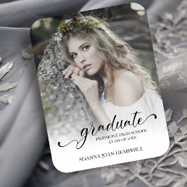 Chic Typografy Script Graduate School Abschluss Magnet