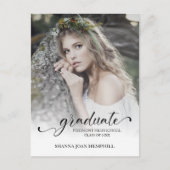 Chic Typografy Script Graduate School Abschluss Postkarte (Vorderseite)