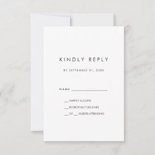 Chic Typografy Simple RSVP Card Karte