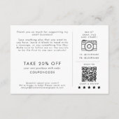 Chic Typografy Small Business Danke Bestellung Begleitkarte (Rückseite)