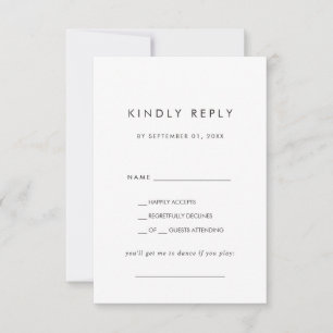 Chic Typografy Song Request RSVP Card