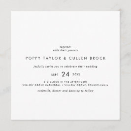 Chic Typografy Square Wedding Einladung