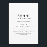 Chic Typografy Surprise Party Einladung<br><div class="desc">Diese schicke Typografie Überraschung Party Einladung ist perfekt für ein modernes Event. Das einfache Design zeichnet sich durch klassisch minimalistische schwarz-weiße Typografie mit einem rustikalen Bohustempfinden aus. Anpassbar in jeder Farbe. Behalt das Design minimal und elegant, wie es ist, oder personalisiere es durch Hinzufügen von eigenen Grafiken und Kunstwerken. Diese...</div>