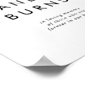 Chic Typografy This Candle Burns Wedding Sign Poster (Ecke)