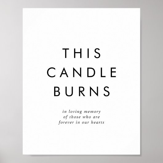 Chic Typografy This Candle Burns Wedding Sign Poster (Vorne)