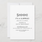 Chic Typografy Überraschung Party Einladung (Vorderseite)