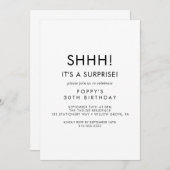 Chic Typografy Überraschung Party Einladung (Vorne/Hinten)