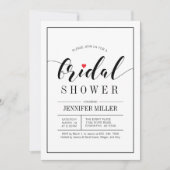 Chic Typografy Wedding Bridal Shower Einladungen (Vorderseite)