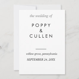 Chic Typografy Wedding Card Einladung