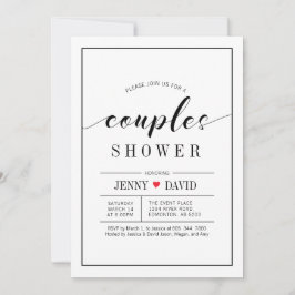 Chic Typografy Wedding Couples Dusche Einladungen